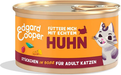 Edgard & Cooper Hundefutter Stückchen in Sauce Freilaufhuhn Adult ohne Zucker 18x85g - 18 x 85 g – Bild 1 von 1
