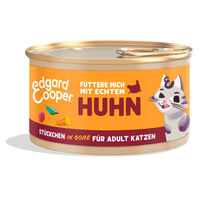 Produktbild von Edgard & Cooper Hundefutter Stückchen in Soße Freilaufhuhn Adult ohne Zucker 18x85g - 18 x 85 g