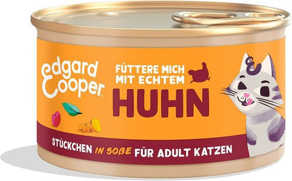 Produktbild von Edgard & Cooper Hundefutter Stückchen in Soße Freilaufhuhn Adult ohne Zucker 6x85g