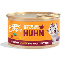 Produktbild von Edgard & Cooper Hundefutter Stückchen in Soße Freilaufhuhn Adult ohne Zucker 6x85g