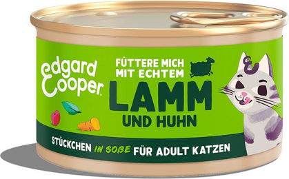 Produktbild von Edgard & Cooper Hundefutter Stückchen in Soße Lamm und Huhn Adult ohne Zucker 18x85g - 18 x 85 g