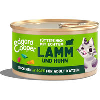 Produktbild von Edgard & Cooper Hundefutter Stückchen in Soße Lamm und Huhn Adult ohne Zucker 18x85g - 18 x 85 g