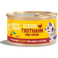 Produktbild von Edgard & Cooper Hundefutter Stückchen in Soße Truthahn und Huhn Adult ohne Zucker 18x85g - 18 x 85 g