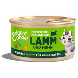 Edgard & Cooper Katze Stückchen in Sauce Adult Lamm und Huhn getreidefrei ohne Zucker 85 g - 6 x 85 g – Bild 1 von 3