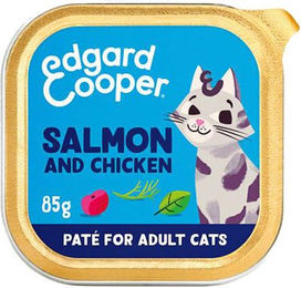 Edgard & Cooper Katzen Nassfutter Paté Lachs und Huhn für erwachsene Katzen getreidefrei 16 x 85 g – Bild 1 von 2
