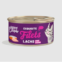 Produktbild von Edgard&Cooper Katzenfeuchtfutter Lachs und Huhn Stückchen in Sauce 70g