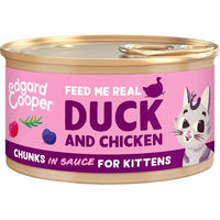 Produktbild von Edgard & Cooper Katzenfutter Kitten Stückchen in Sauce Kabeljau und Huhn 18 x 85 g