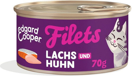 Edgard & Cooper Nassfutter Filets Lachs und Huhn getreidefrei 24x70 g – Bild 1 von 4