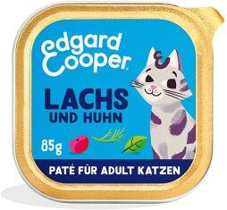 Edgard & Cooper Nassfutter Katze Adult Paté Lachs und Huhn getreidefrei ohne Zucker 64x85 g – Bild 1 von 1