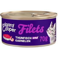 Produktbild von Edgard & Cooper Nassfutter Katze Adult Sterilisiert Filets Thunfisch und Garnele getreidefrei 24x70 g - 24 x 70 g