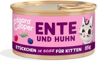 Produktbild von Edgard & Cooper Nassfutter Katze Kitten Stückchen in Sauce Ente und Huhn getreidefrei ohne Zucker 18x85 g - 18 x 85 g