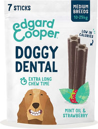 Produktbild von Edgard & Cooper Zahnpflege-Snack für Hunde Erdbeere Minze Vegan 4x160g - 4 x 160 g