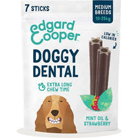 Produktbild von Edgard & Cooper Zahnpflege-Snack für Hunde Erdbeere Minze Vegan 4x160g - 4 x 160 g