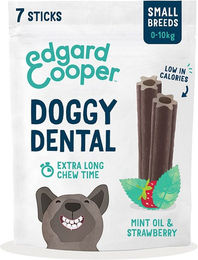 Produktbild von Edgard & Cooper Zahnpflege-Snack für Hunde Erdbeere/Minze Vegan S 4x105g - 4 x 105 g