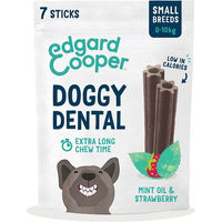 Produktbild von Edgard & Cooper Zahnpflege-Snack für Hunde Erdbeere/Minze Vegan S 4x105g - 4 x 105 g