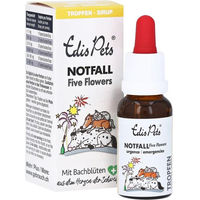 Produktbild von Edis Pets Five Flowers Bio Bachblüten Notfall-Tropfen zur Beruhigung für Tiere aller Größen und Altersstufen 20g
