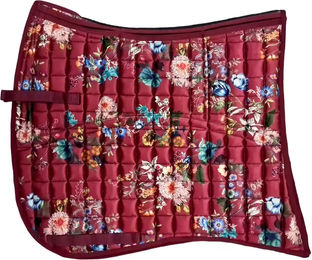 Produktbild von Edix Dressur Schabracke mit 8 Taschen geblümt in Bunt und Rot