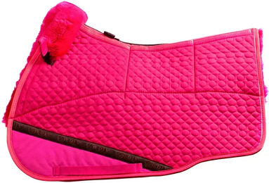 Produktbild von Edix Merino-Satteldecke für Pferde mit 8 Taschen aus Wolle in Schwarz Rot oder Rosa