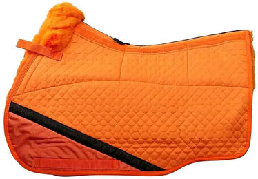 Produktbild von Edix Merino-Satteldecke für Pferde mit 8 Taschen in Schwarz-Orange Größe M