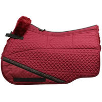 Produktbild von Edix Merino-Satteldecke für Pferde mit 8 Taschen in Schwarz-Rot Größe M