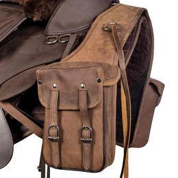 Produktbild von Edix Saddles Astor Doppelte Ledersatteltasche aus Nubuckleder in Braun