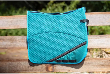 Edix Saddles DR Dressurpad für Pferde aus Velours in Blau oder Türkis Größe S – Bild 1 von 1