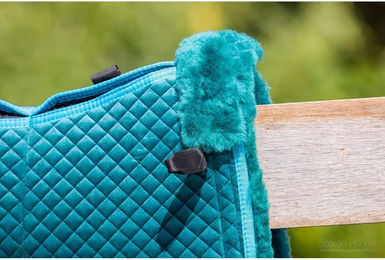 Edix Saddles DR Sattelunterlage aus Merinowoll-Velours für Pferde in Blau oder Türkis Größe S – Bild 1 von 1