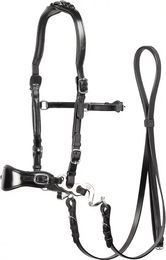 Produktbild von Edix Saddles ED4-Classic Gebisslose Trense aus Leder in Schwarz Größe XL für Pferde