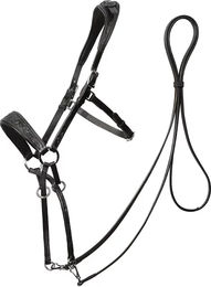 Produktbild von Edix Saddles Gebisslose Trense ED1-Rose aus Leder für Pferde in Rosa/Schwarz