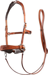 Produktbild von EDIX Saddles Gebisslose Trense für Pferde aus Leder in Rosa und Braun für Vollblut