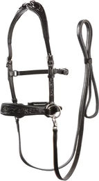 Produktbild von Edix Saddles Gebisslose Trense für Pferde aus Leder in Rosa und Schwarz