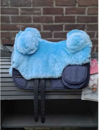 Produktbild von Edix Saddles Roher Reitteppich für Pferde aus Wolle Blau XS