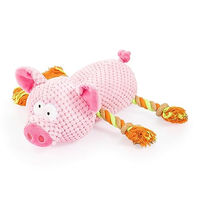 Produktbild von Edupet 06016AA Hundespielzeug Schwein Design mit Tau und Quietschfunktion in Rosa
