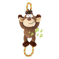 Produktbild von Edupet Dog Love Hundespielzeug Affen Design mit Tau und Quietschfunktion in Braun und Schwarz