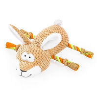Produktbild von Edupet Hundespielzeug Hase mit Tau und Quietschfunktion in Braun und Weiß
