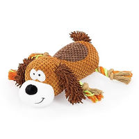 Produktbild von Edupet Hundespielzeug Plüsch mit Tau und Quietschfunktion in Hunde Design Braun