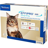 Produktbild von Effipro DUO Spot-on für Katzen gegen Flöhe und Zecken über 6 kg 4 Pipetten