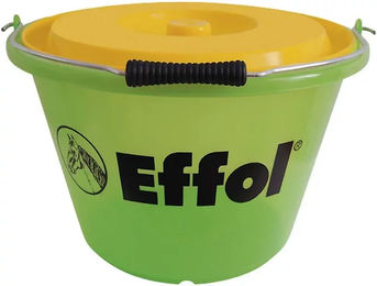 Produktbild von Effol Futtereimer für Pferde mit Deckel und Futterschaufel aus Kunststoff