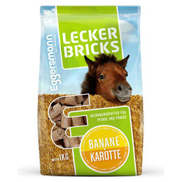 Eggersmann Lecker Bricks Pferde-Leckerlis Banane & Karotte 1 kg - 1 kg – Bild 1 von 7