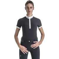 Produktbild von Ego 7 Turnier-Poloshirt Reiten Damen Teresa aus Baumwolle Blau Grau Größe 38
