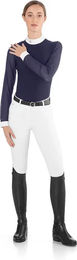 Ego Rita Reitshirt Damen Langarm Polo Turniershirt Blau Weiß Größe 40 – Bild 1 von 2