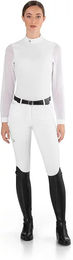 Produktbild von EGO7 Reitshirt Damen Polo Langarm Weiß Größe 42