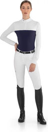 Produktbild von EGO7 Reitshirt Polo Damen Weiß Blau Größe 40