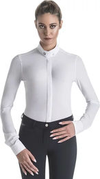 Produktbild von EGO7 Reitshirt Polo Langarm Damen Weiß Größe 34