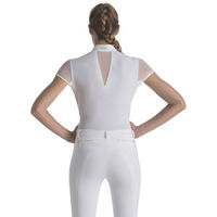 Produktbild von EGO7 Rita MC Reitshirt Damen Kurzarm Turniershirt Blau Weiß Polyamid Größe 36