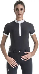 Produktbild von EGO7 Turnier-Poloshirt Reiten Damen Blau Grau Größe 36