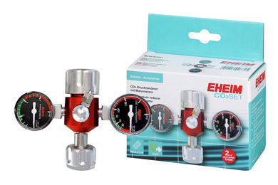 EHEIM CO2-Druckminderer mit Manometer aus Metall in Silber und Rot - 385 g – Bild 1 von 2