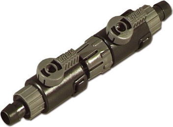 EHEIM Doppelhahn mit Schnelltrennkupplung für Schlauch 12/16mm für Fisch-Außenfilter aus Kunststoff Schwarz - 1 Stk. – Bild 1 von 6