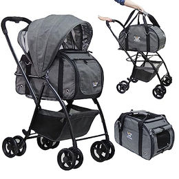 Eichhorn CLOSE2ME EzTravel Haustier-Transportsystem Tragetasche mit Aluminium-Fahrgestell für Hunde und Katzen bis 10 kg in Grau – Bild 1 von 13