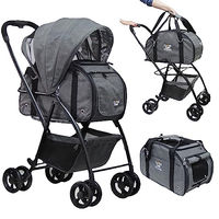 Produktbild von Eichhorn CLOSE2ME EzTravel Haustier-Transportsystem Tragetasche mit Aluminium-Fahrgestell für Hunde und Katzen bis 10 kg in Grau